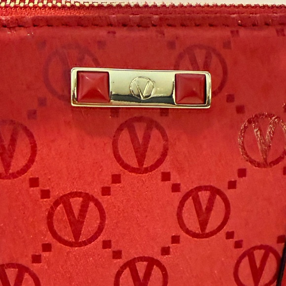 Valentino Red Mimi Monogram Leather Shoulder Bag - Picture 7 of 13